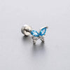 Titanium Steel Zircon Butterfly Women's Little Fresh Style Ear Nails