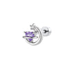 Titanium Steel Zircon Crescent Ear Bone Nail Piercing Earrings For Women Fashion Style