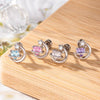 Titanium Steel Zircon Crescent Ear Bone Nail Piercing Earrings For Women Fashion Style