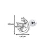 Titanium Steel Zircon Crescent Ear Bone Nail Piercing Earrings For Women Fashion Style