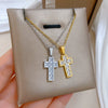 Titanium Steel Zircon Cross Geometric Style Electroplating Unisex Necklace