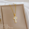Titanium Steel Zircon Cross Geometric Style Electroplating Unisex Necklace