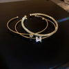 Titanium Steel Zircon Electroplated Real Gold Niche Geometric Bracelet For Women