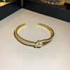 Titanium Steel Zircon Electroplated Real Gold Niche Geometric Bracelet For Women