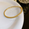 Titanium Steel Zircon Electroplated Real Gold Niche Geometric Bracelet For Women