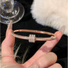 Titanium Steel Zircon Electroplated Real Gold Niche Geometric Bracelet For Women