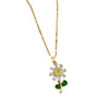 Titanium Steel Zircon Flower Clavicle Chain For Women With Geometric Pattern