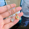 Titanium Steel Zircon Geometric Cartoon Plant Flowers Electroplated Women's Necklace