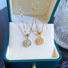 Titanium Steel Zircon Geometric Cartoon Plant Flowers Electroplated Women's Necklace