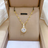 Titanium Steel Zircon Geometric Diamond Micropaved Pendant Necklace Copper Electroplated Real Gold Cartoon Style