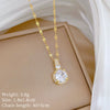 Titanium Steel Zircon Geometric Diamond Micropaved Pendant Necklace Copper Electroplated Real Gold Cartoon Style