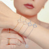 Titanium Steel Zircon Heart Shape Electroplated Clavicle Necklace And Bracelet Set For Women