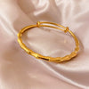 Titanium Steel Zircon Inlaid Niche Geometric Women's Bracelet Real Gold Electroplated