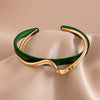 Titanium Steel Zircon Inlaid Niche Geometric Women's Bracelet Real Gold Electroplated