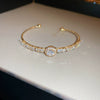 Titanium Steel Zircon Inlaid Niche Geometric Women's Bracelet Real Gold Electroplated