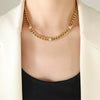 Titanium Steel Zircon Necklace Bracelet Set Electroplating Women's Jewelry