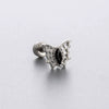 Titanium Steel Zirconia Heart Shape Bow Pattern Perforated Earrings For Women