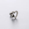 Titanium Steel Zirconia Heart Shape Bow Pattern Perforated Earrings For Women