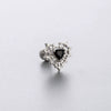 Titanium Steel Zirconia Heart Shape Bow Pattern Perforated Earrings For Women