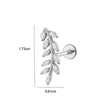 Titanium Zircon Leaf Crown Internal Thread Lip Nail Earrings For Women Puncture Jewelry