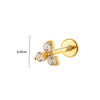 Titanium Zircon Leaf Crown Internal Thread Lip Nail Earrings For Women Puncture Jewelry