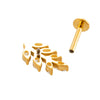 Titanium Zircon Leaf Crown Internal Thread Lip Nail Earrings For Women Puncture Jewelry