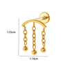 Titanium Zircon Leaf Crown Internal Thread Lip Nail Earrings For Women Puncture Jewelry