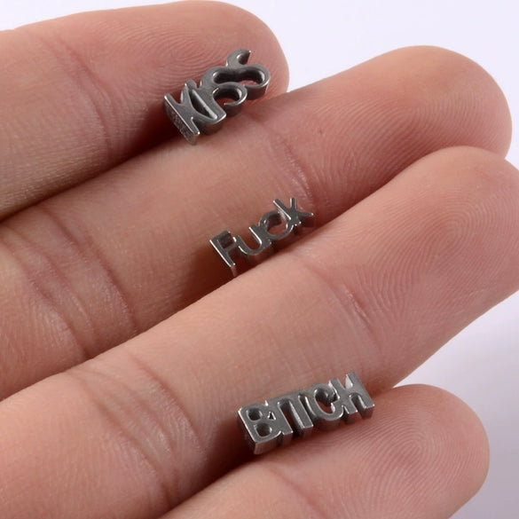 Tongue Ring Stainless Steel Five Stars Punk Stylish Electroplating