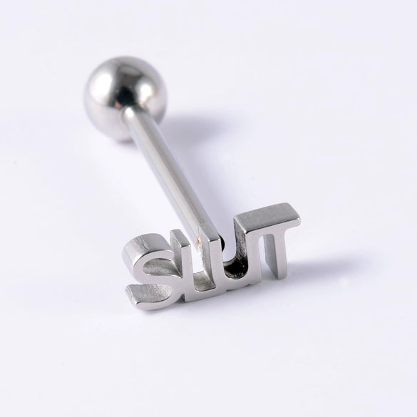 Tongue Ring Stainless Steel Five Stars Punk Stylish Electroplating