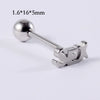 Tongue Ring Stainless Steel Five Stars Punk Stylish Electroplating