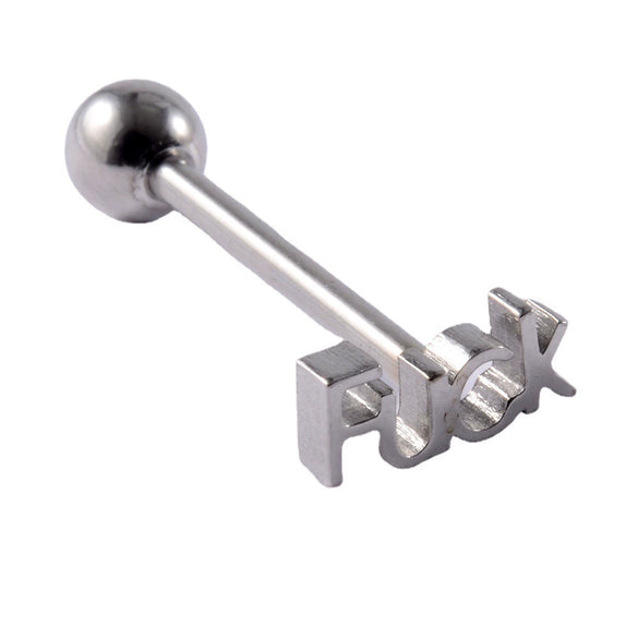 Tongue Ring Stainless Steel Five Stars Punk Stylish Electroplating