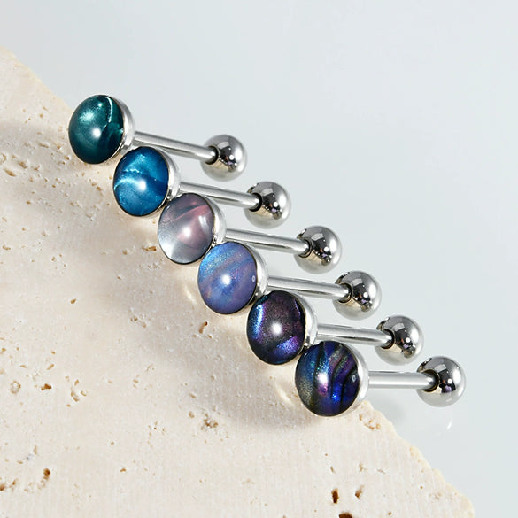 Tongue Ring Stainless Steel Geometric Dripping Oil Jewelry