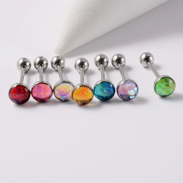 Tongue Ring Stainless Steel Insect Pattern Polishing