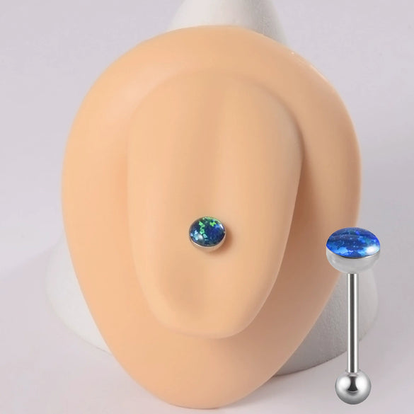 Tongue Ring Stainless Steel Star Polishing