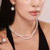 Traceless Bead Niche Design Beaded Necklace Chain Earrings Ring In Stainless Steel With Electroplating For Women