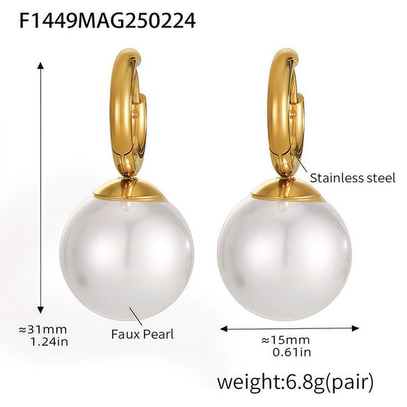 Traceless Bead Niche Design Beaded Necklace Chain Earrings Ring In Stainless Steel With Electroplating For Women