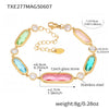 Translucent Czech Glass Stitching Handmade Bracelet With Geometric Pattern In Stainless Steel And Electroplating For Women