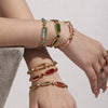 Translucent Czech Glass Stitching Handmade Bracelet With Geometric Pattern In Stainless Steel And Electroplating For Women
