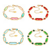 Translucent Czech Glass Stitching Handmade Bracelet With Geometric Pattern In Stainless Steel And Electroplating For Women