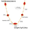 Transparent Imported Glass And Small Steel Bead Elegant Light Luxury Geometric Stainless Steel Women's Necklace With Electroplating