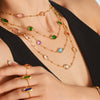 Transparent Imported Glass And Small Steel Bead Elegant Light Luxury Geometric Stainless Steel Women's Necklace With Electroplating