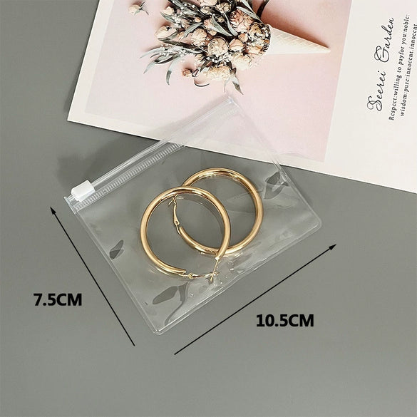Transparent Pvc Jewelry Zipper Bag For Earrings Necklace Cosmetics Storage Finishing Packaging