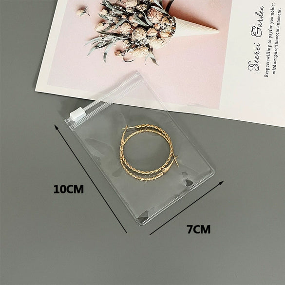 Transparent Pvc Jewelry Zipper Bag For Earrings Necklace Cosmetics Storage Finishing Packaging