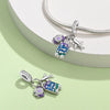 Travel Style Airplane Suitcase Camera Charm Pendant Beads Silver Plated Diy Jewelry Bracelet Accessories With Dripping Oil Design