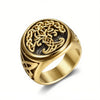 Tree Of Life Stainless Steel Ring With Polished Finish Botanical Design Unisex Fashion Jewelry