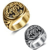 Tree Of Life Stainless Steel Ring With Polished Finish Botanical Design Unisex Fashion Jewelry