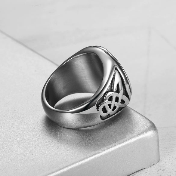 Tree Of Life Stainless Steel Ring With Polished Finish Botanical Design Unisex Fashion Jewelry