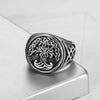 Tree Of Life Stainless Steel Ring With Polished Finish Botanical Design Unisex Fashion Jewelry