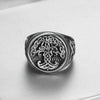 Tree Of Life Stainless Steel Ring With Polished Finish Botanical Design Unisex Fashion Jewelry