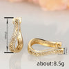 Trendy Bohemian Palace Style Geometric Sshaped Microinlaid Hollow Irregular Zircon Copper Earrings For Women